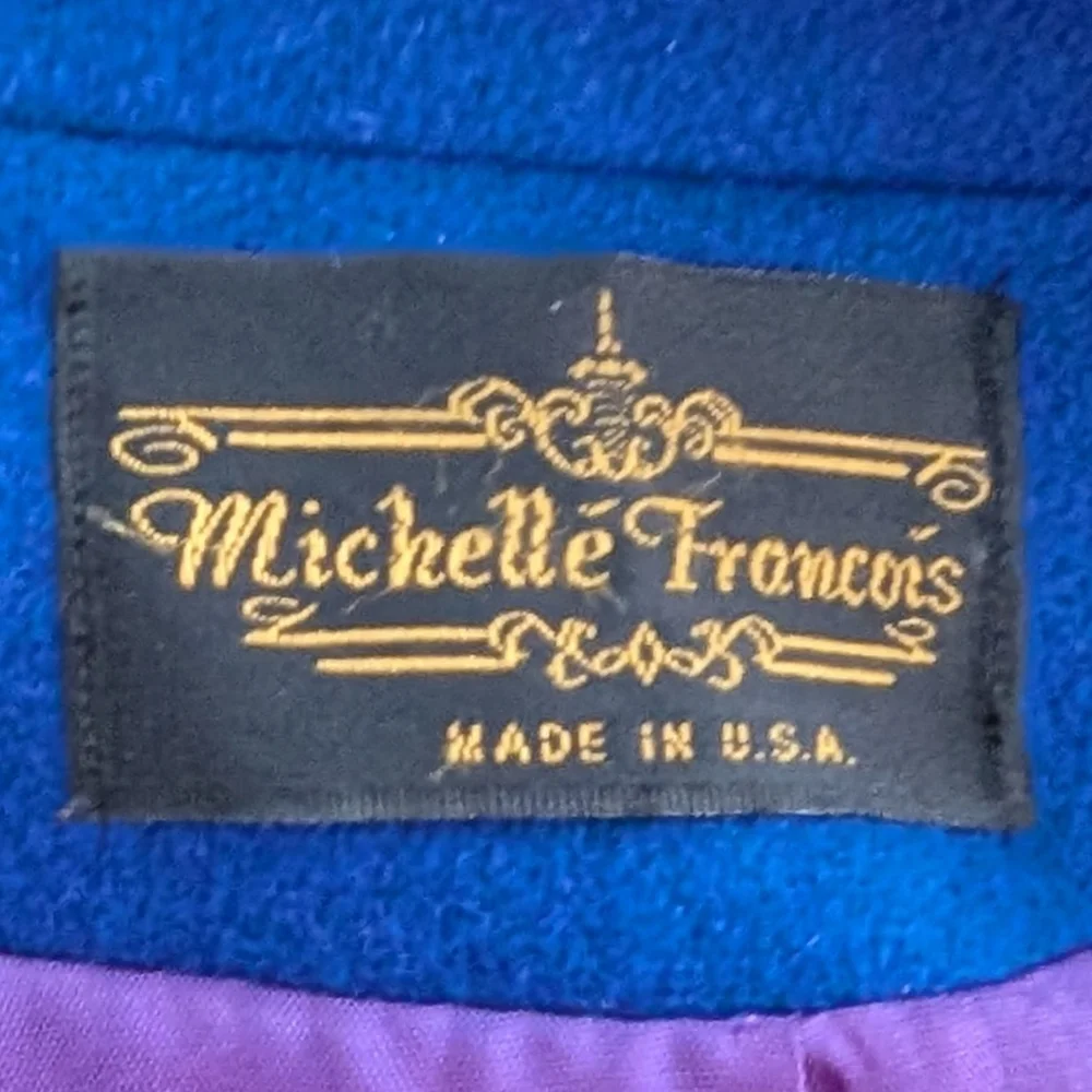 VTG Michelle Francois Wool Blend Trench Coat SIZE 11?‎ Old Money Double Breasted